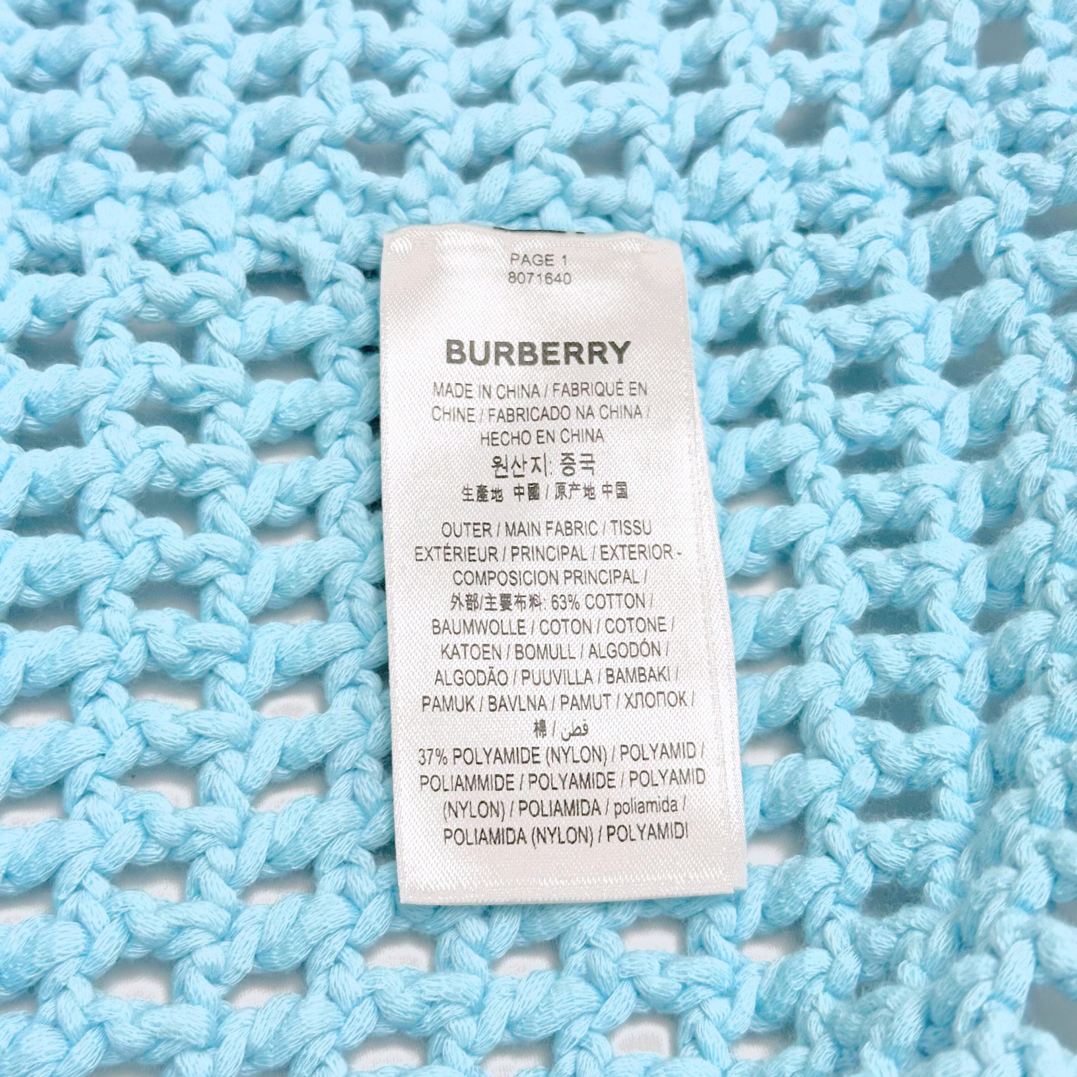 Burberry Turquoise Blue Knitted Dress