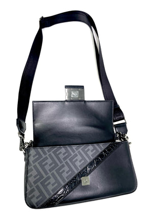 Fendi Grey Baguette Bag Crossbody