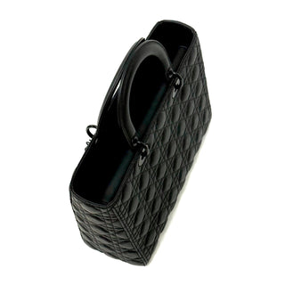 Christian Dior Medium Black Ultramatte Cannage Lambakin