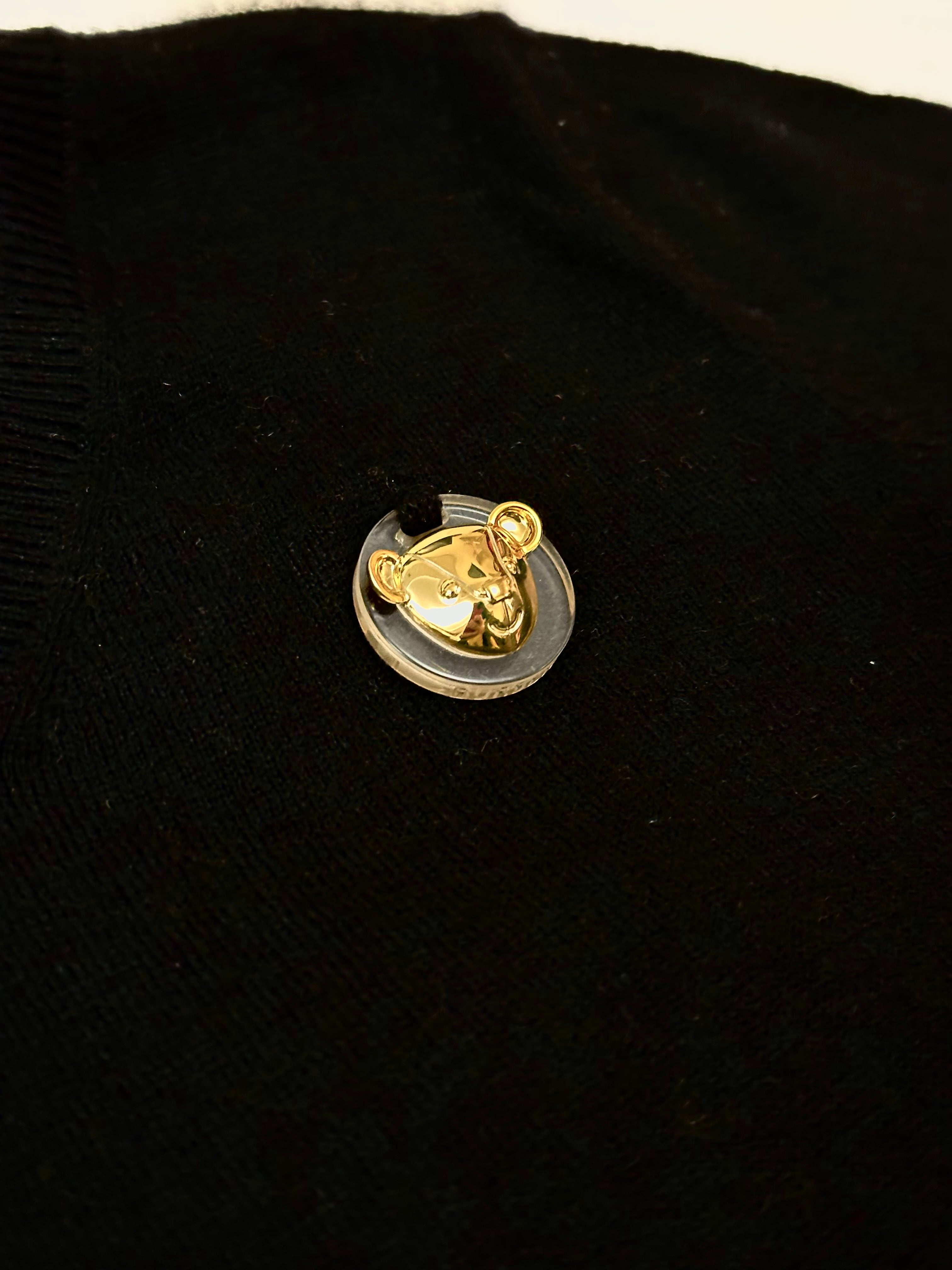 Burberry Black Cashmere Pullover with Iconic Bear