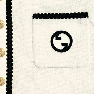 Gucci Wool Blend Tweed Dress White