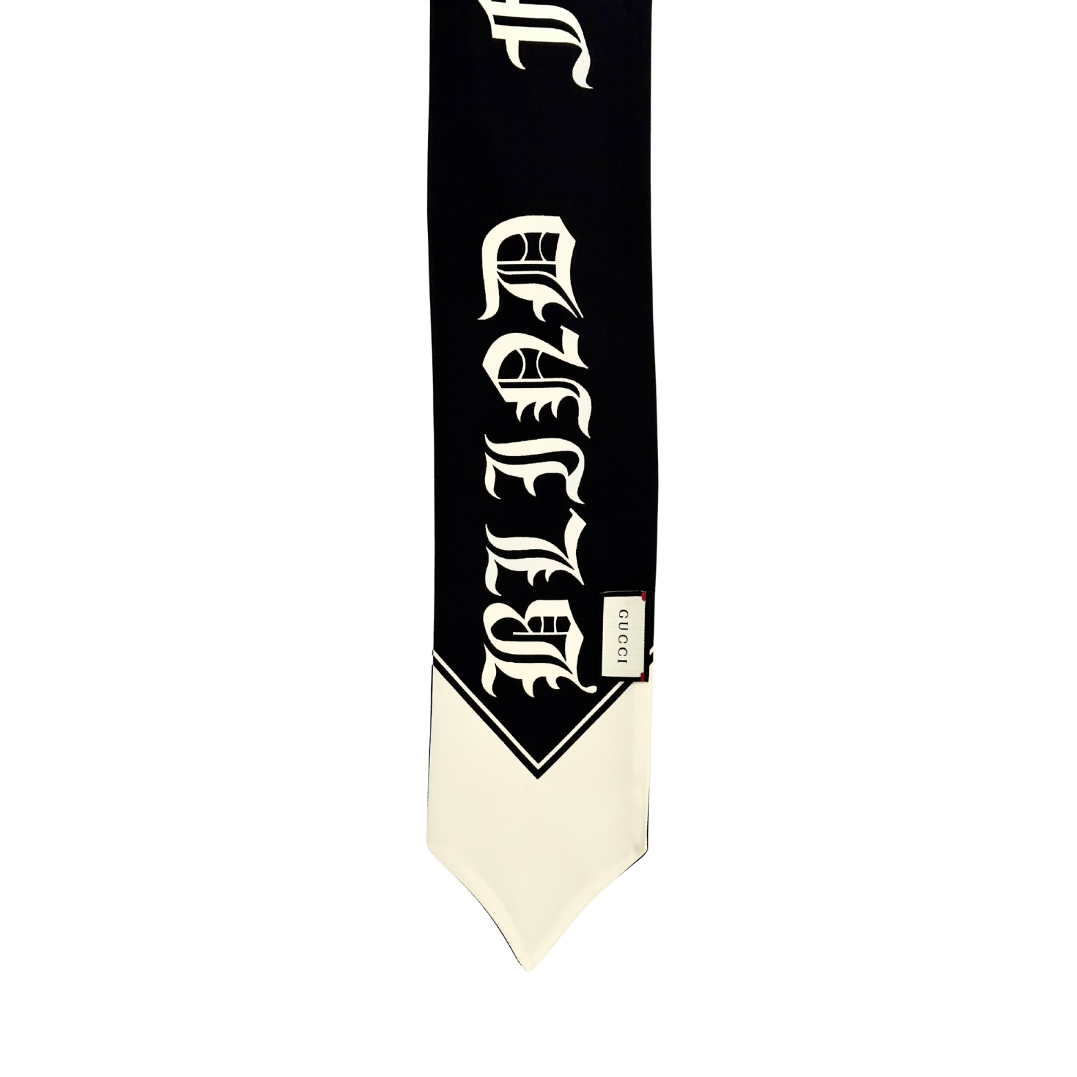 Gucci Blind For Love Black and White Silk Twilly/ Neck Bow