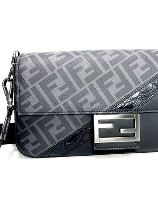 Fendi Grey Baguette Bag Crossbody