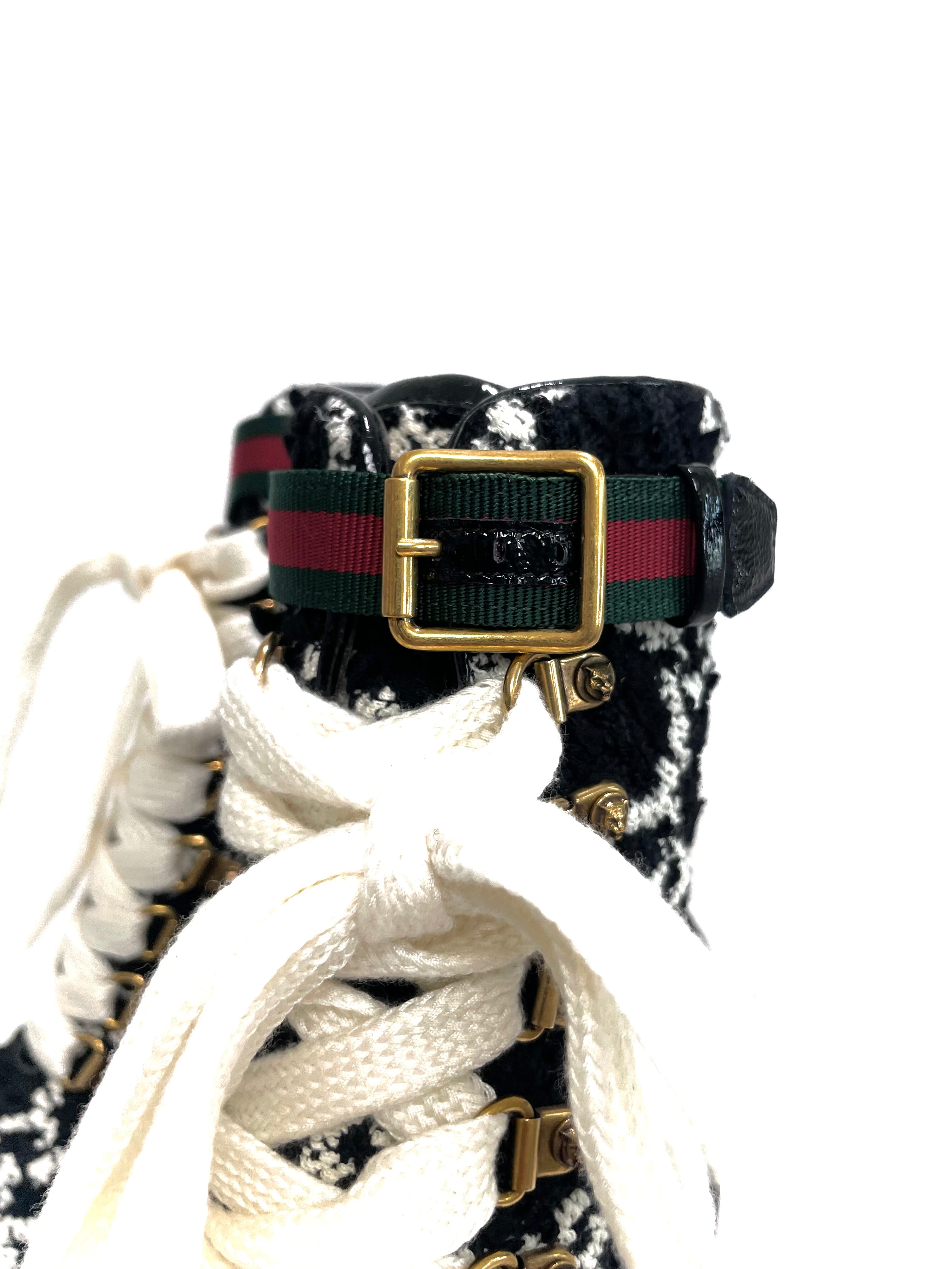 Gucci Black White GG Boots