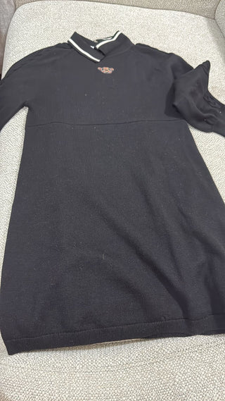 Burberry Black Long Sleeve Dress with Bear Logo