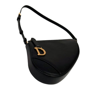 Christian Dior Goatskin Saddle Rodeo Pouch Black