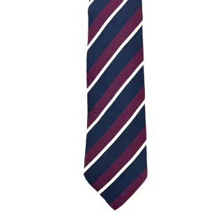 Gucci Navy/Maroon/ White Stripes Silk Tie
