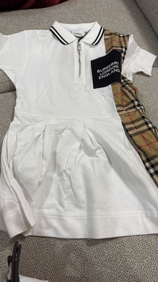Burberry White Classic Polo Dress