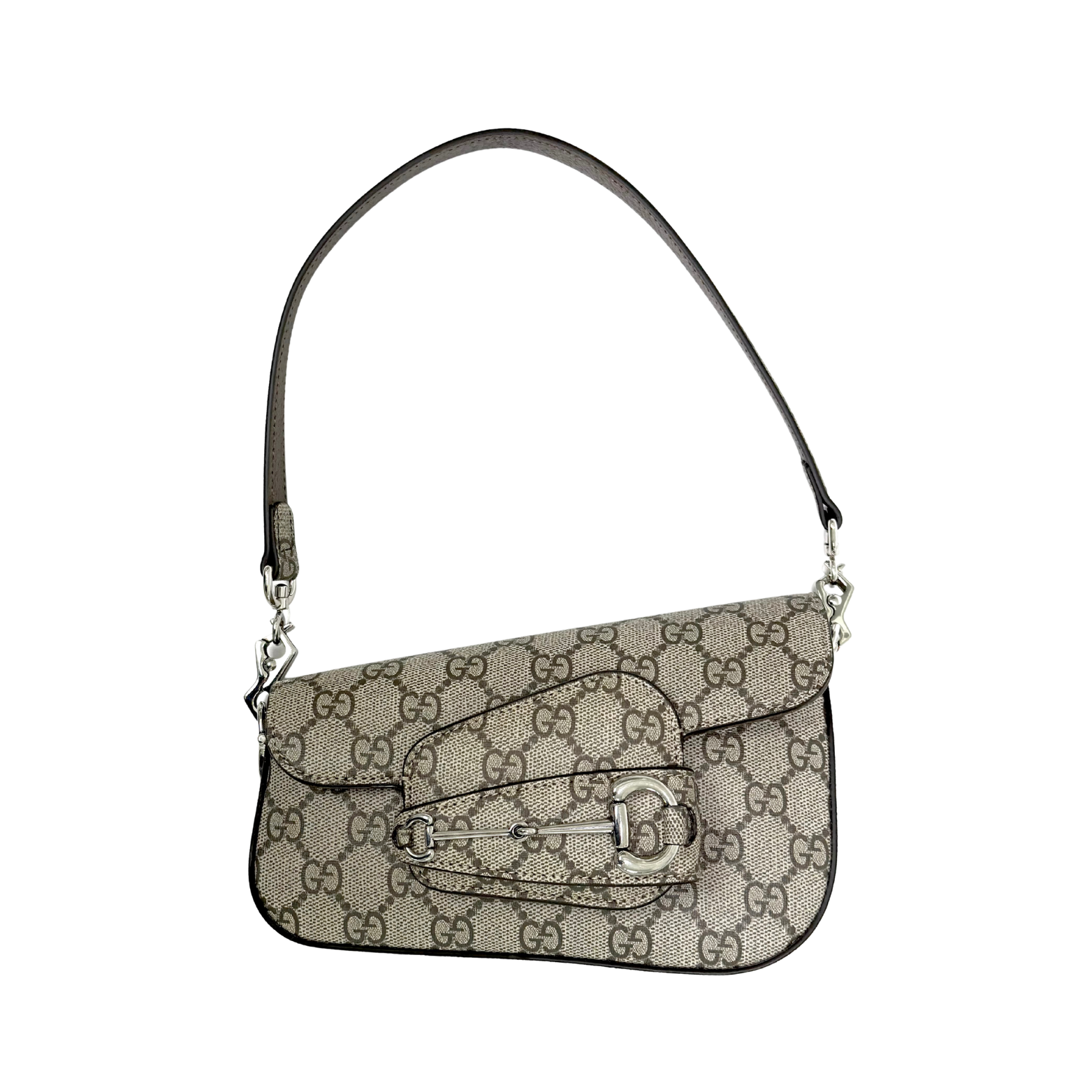 Gucci Horsebit 1955 Shoulder Bag Beige/ Brown GG Supreme