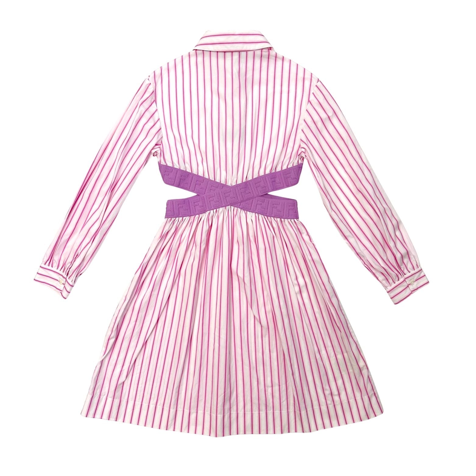 Fendi Striped Cut Out Shirt Dress
