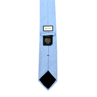 Gucci Light Blue with GG Print Silk Tie