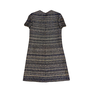 Valentino Dress Metallic Weave Round Neck Mini Dress