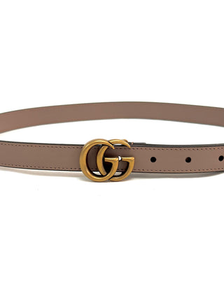 Gucci Leather Belt With GG Gold Buckle
