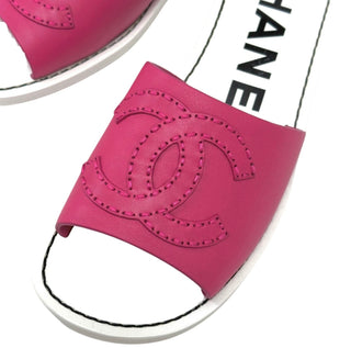 Chanel White Pink Sandals
