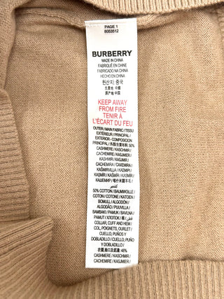 Burberry Beige Cashmere Pullover with Iconic Bear