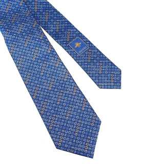 Gucci Silk Tie Blue with Gucci Print