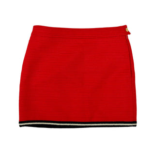 Gucci Wool Skirt with Braided Trim Red
