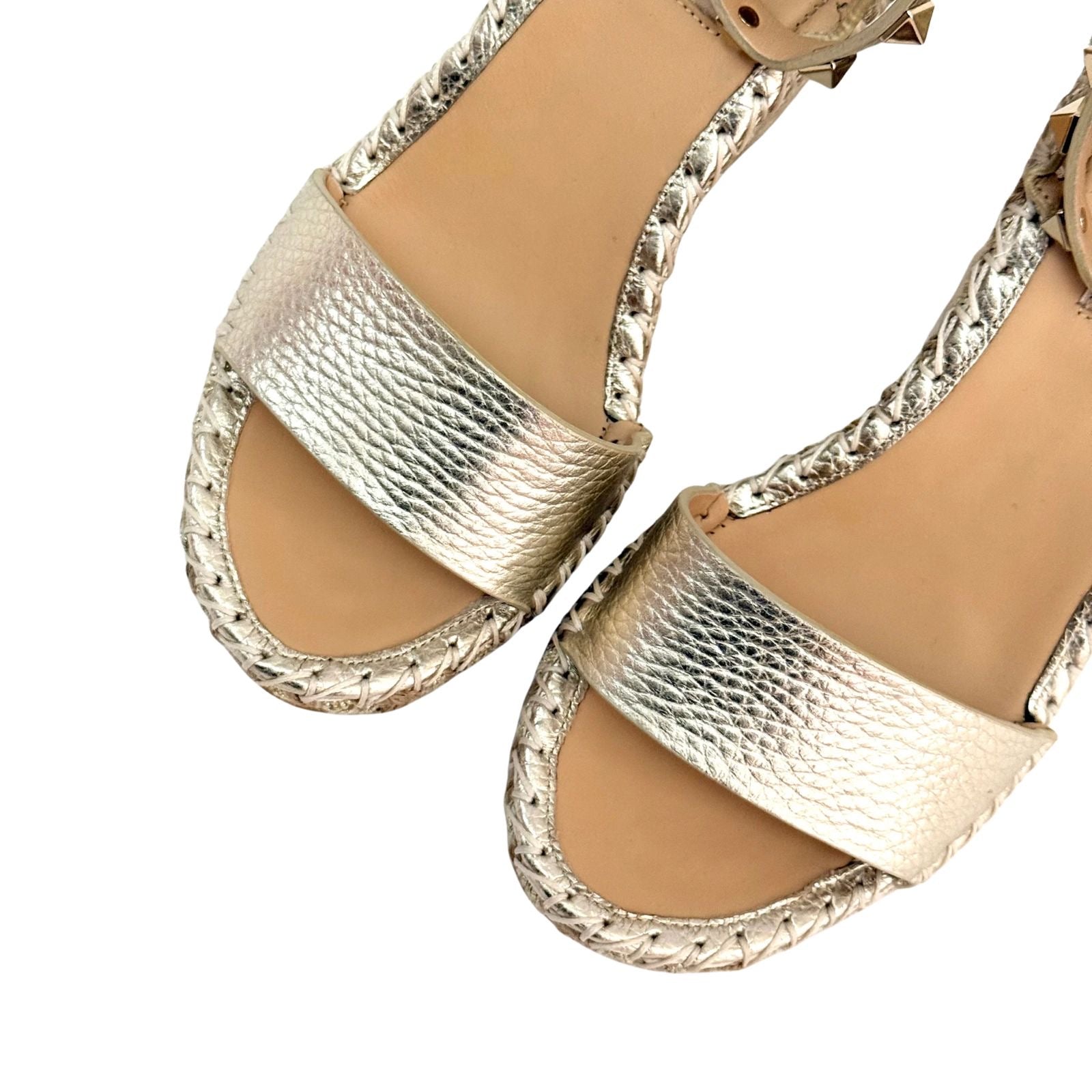 Valentino Rockstud Double Wedge Sandals