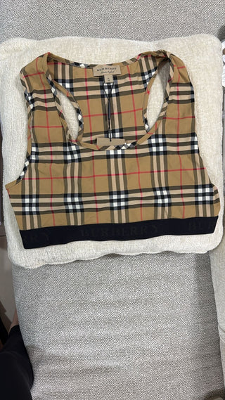 Burberry Beige Classic Design Crop Top