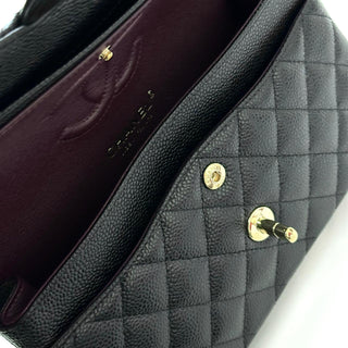 Chanel Small Classic Double Flap Caviar Gold Hardware Black
