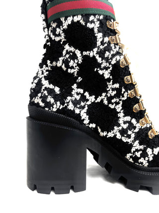 Gucci Black White GG Boots