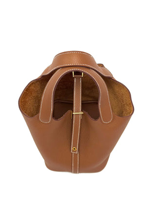 Hermes Picotin Lock 18 Eclat Swift/ Calfskin Clemence In Bi Color Gold and Blue Royal