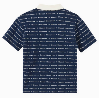 Gucci Blue Polo Shirt Jacquard