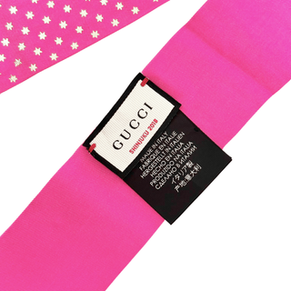 Gucci Printed Silk Twill Ribbon/ Pink