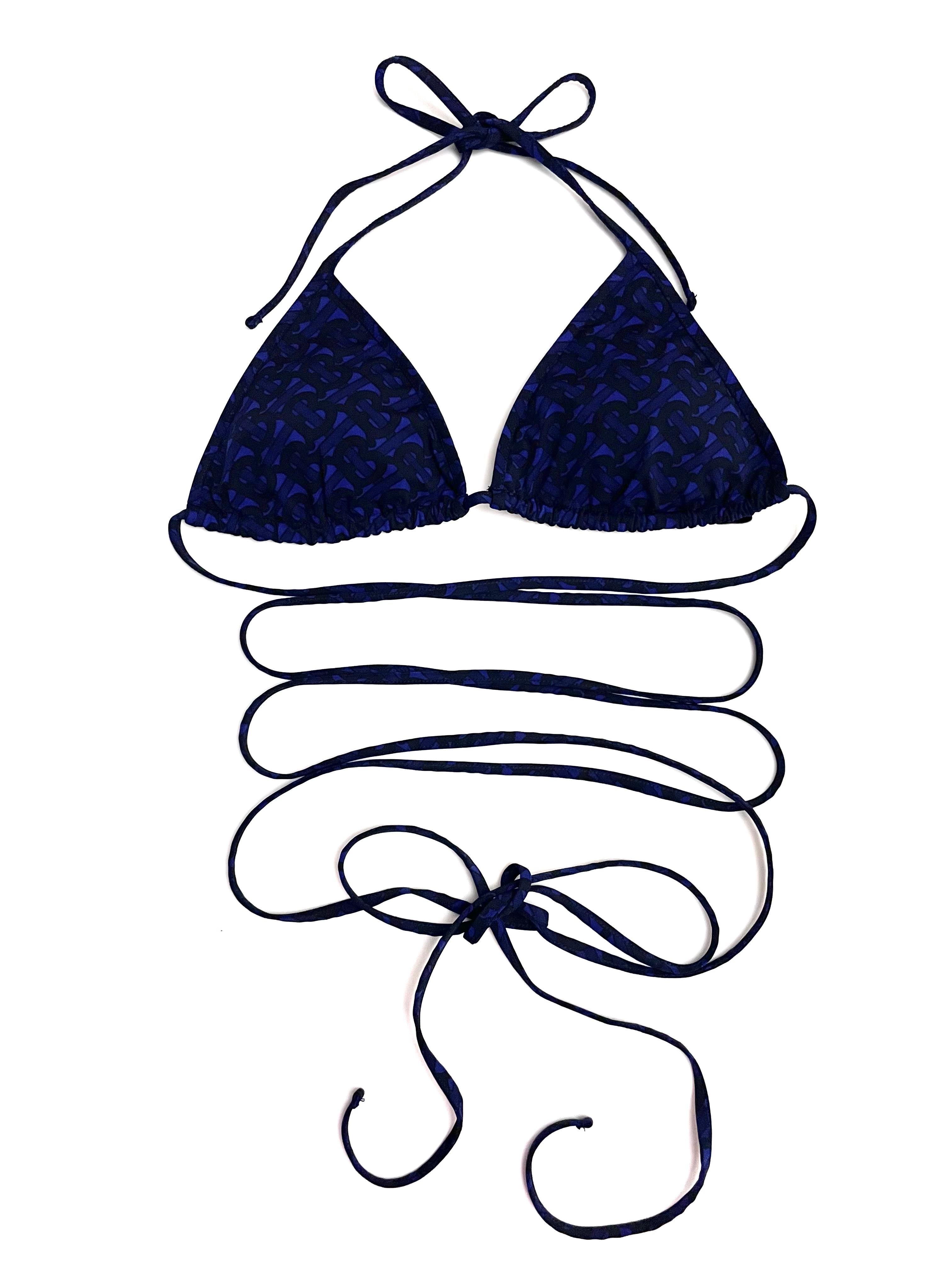 Burberry Dark Blue TB Logo Padded Bikini