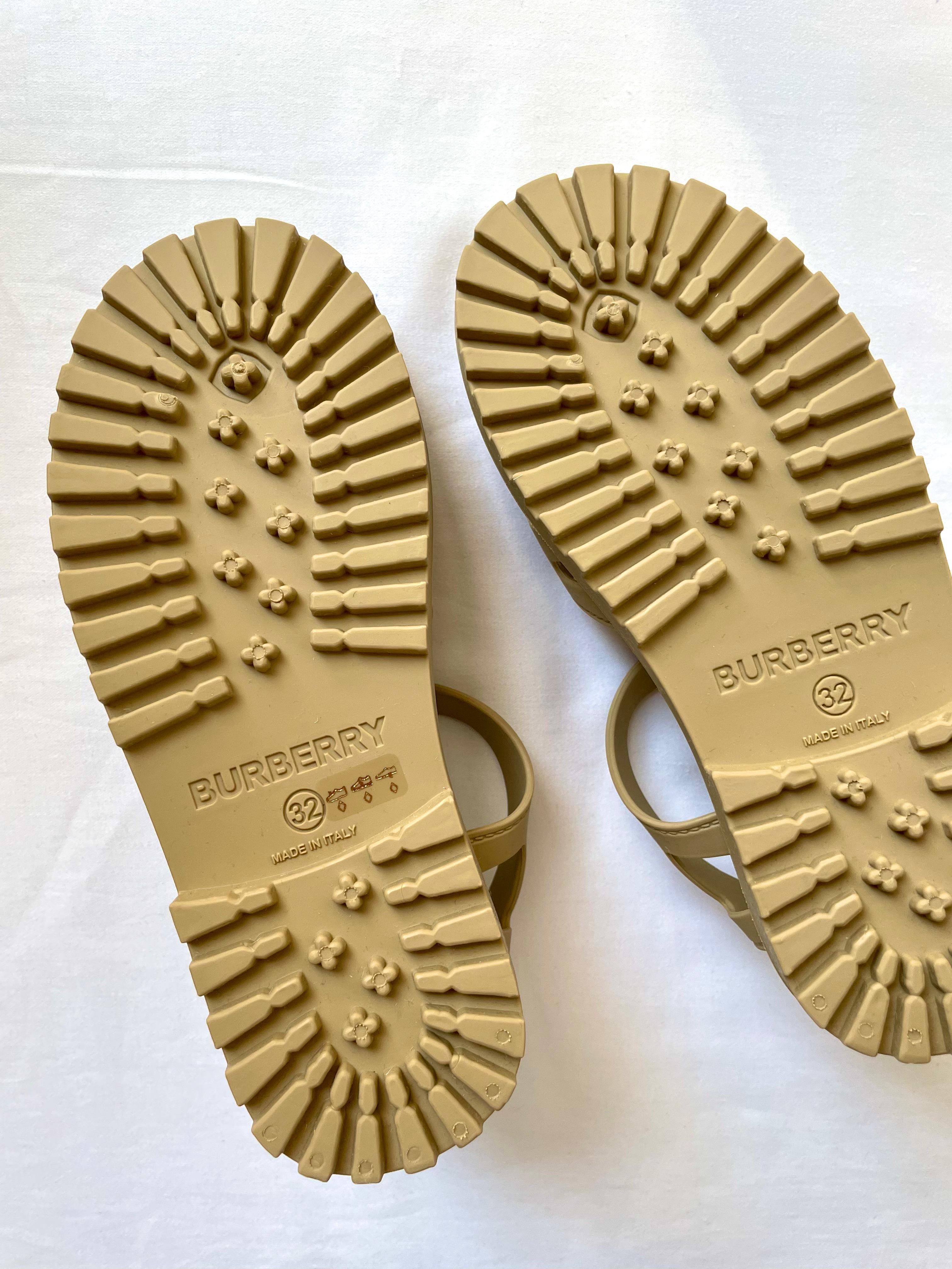 Burberry Beige Black TB Logo Jelly Shoes