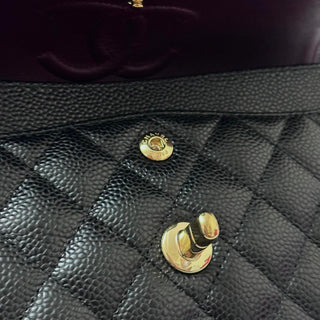 Chanel Small Classic Double Flap Caviar Gold Hardware Black