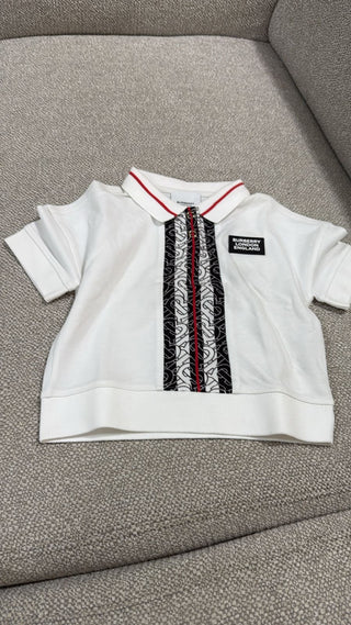Burberry White Polo with TB front Logo