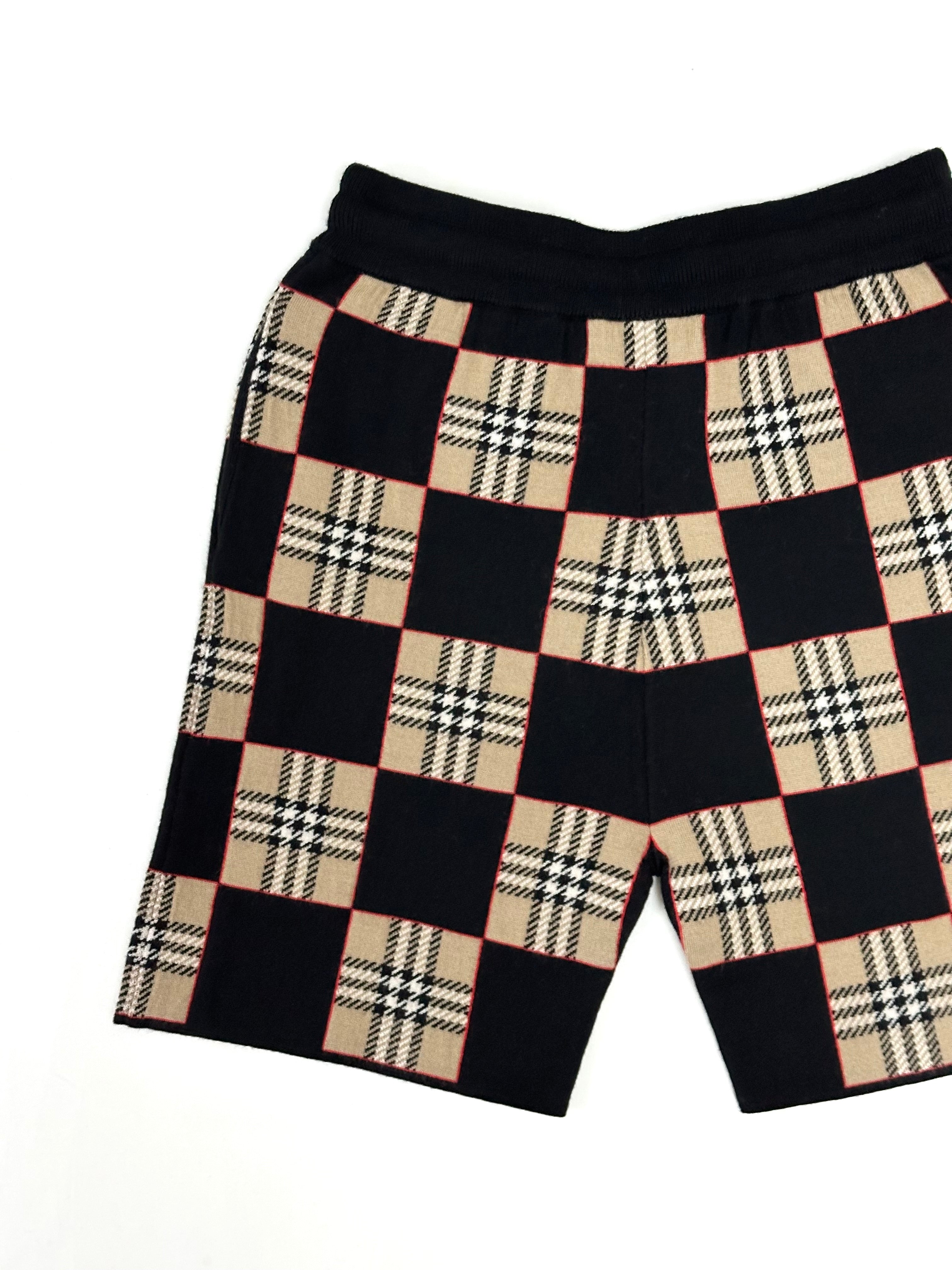 Burberry Classic Vintage Caro Design Wool Shorts