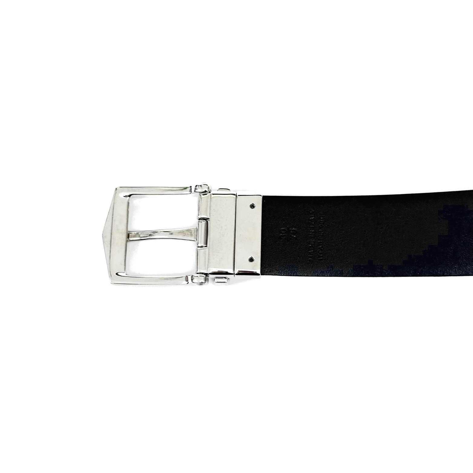 Burberry Reversible Caro Patch Dark Brown Leather Belt with Branded Silver Buckle