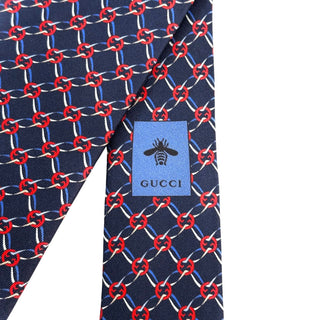 Gucci Silk Tie Navy/ Red