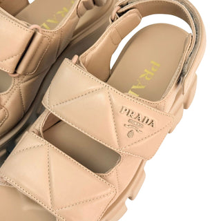 Prada Monolith Nappa Lambskin Leather Sandals