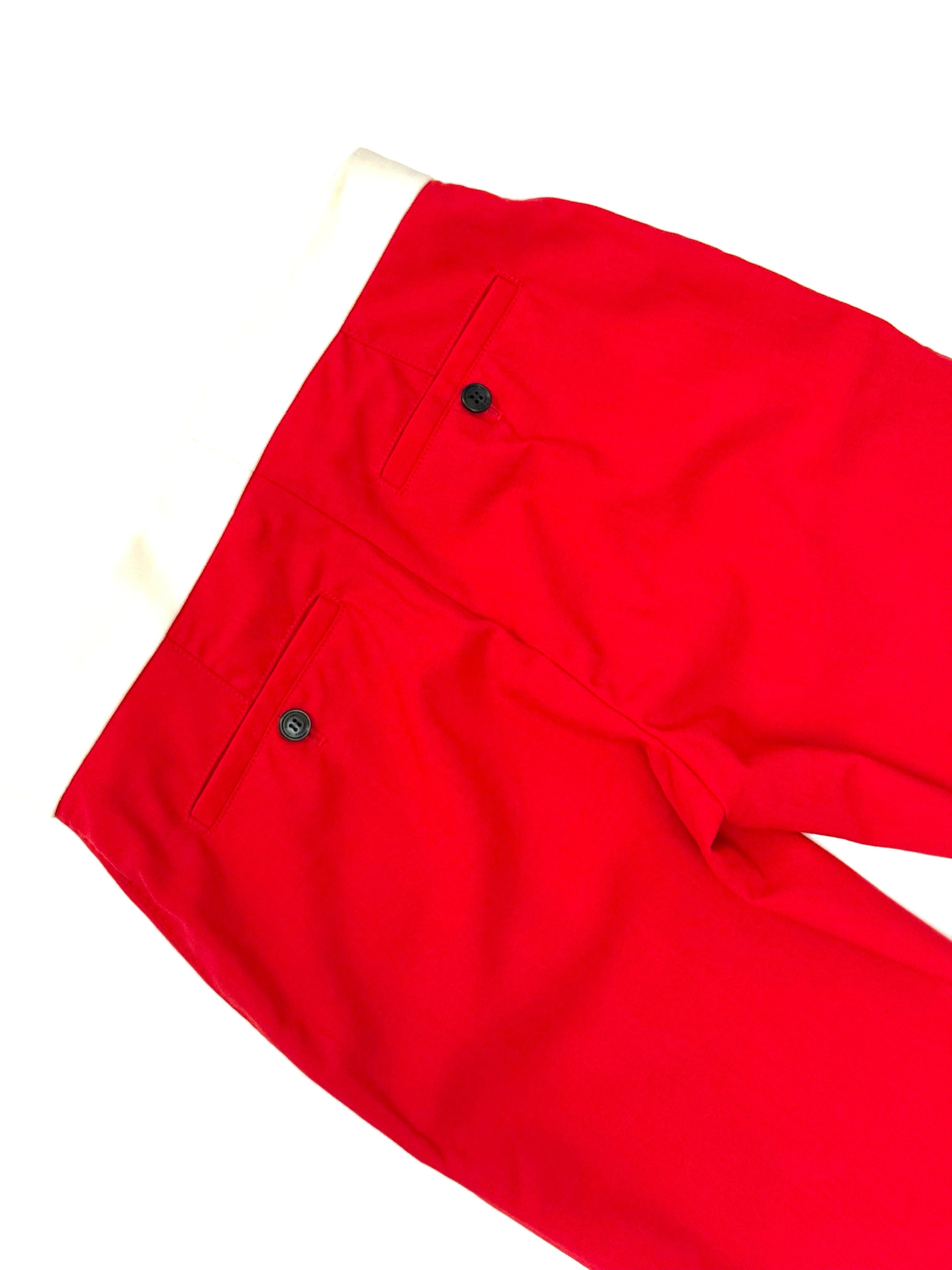 Burberry Two Tone Red Tailored Trousers