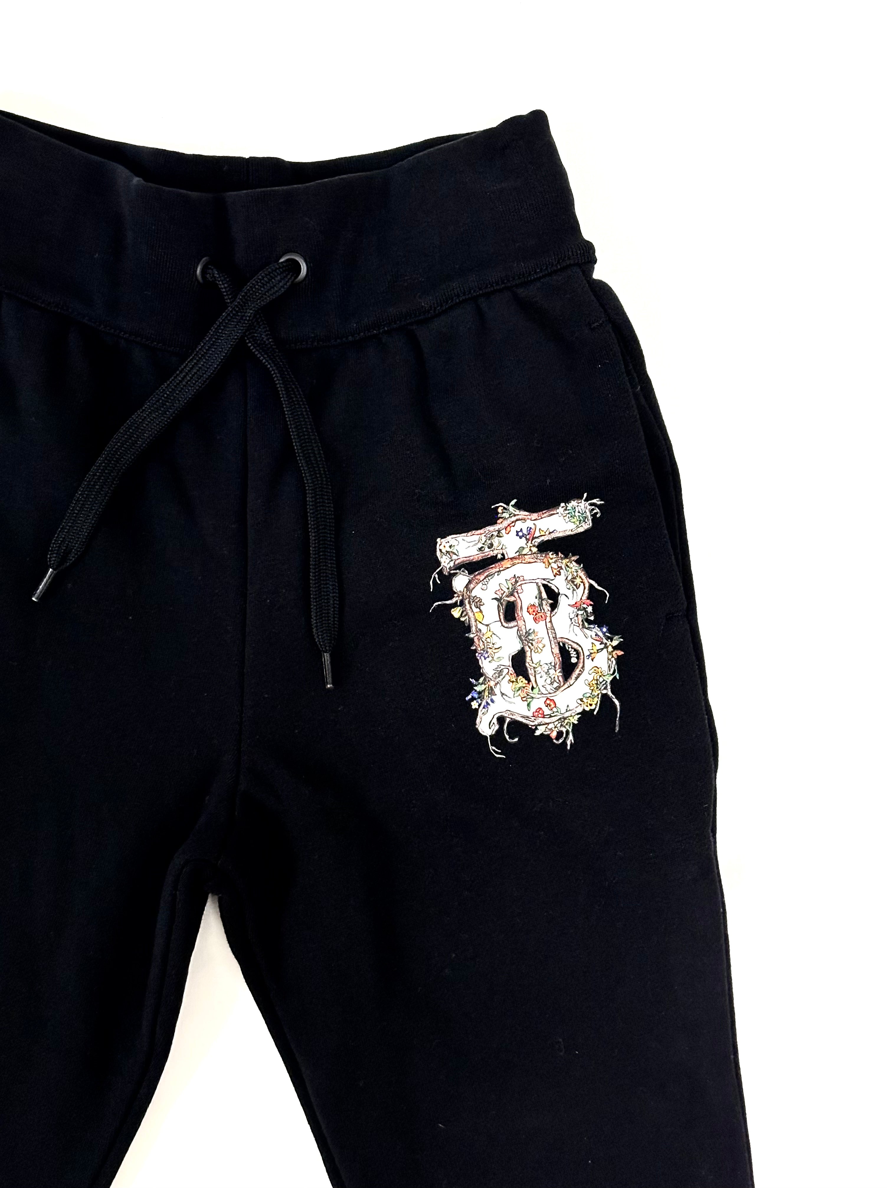 Burberry Black TB Logo Jogger Pants