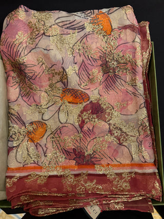 Gucci Silk Scarf Pink with Gold