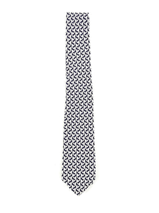 Gucci White Black Silk Tie