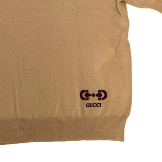 Gucci Brown Beige Shirt with Gucci Logo
