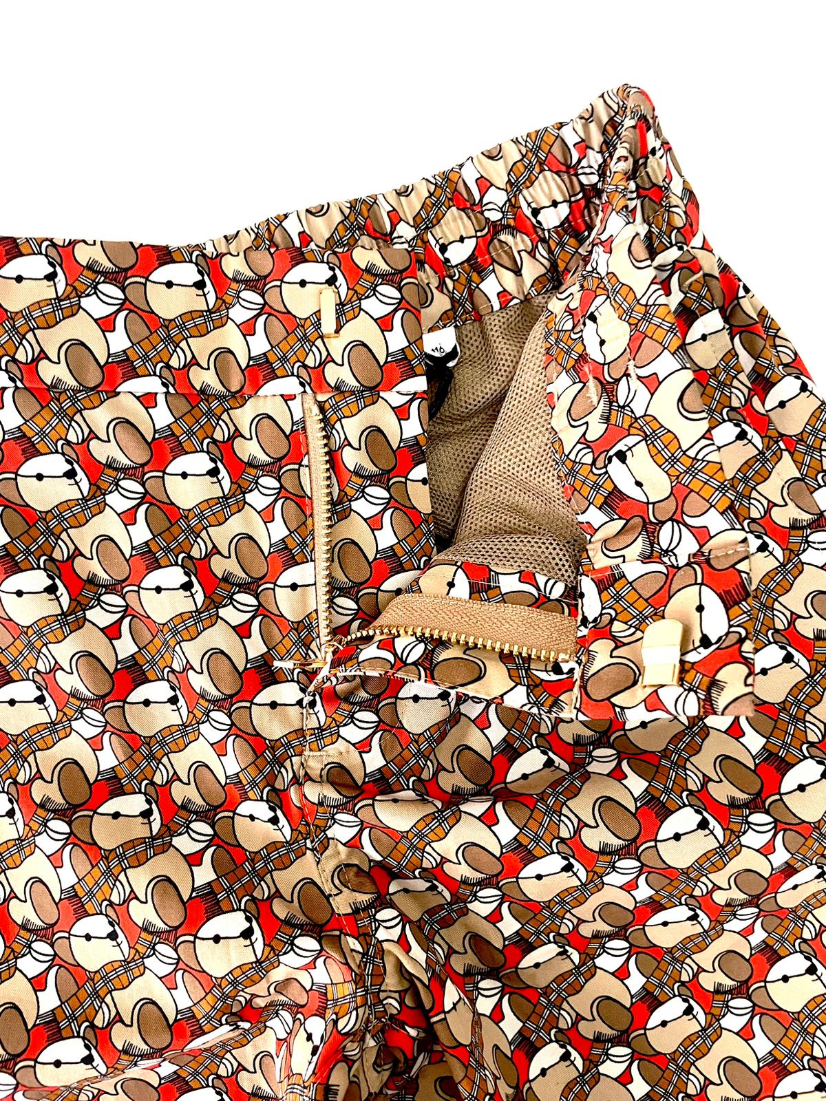 Burberry Iconic Bear Logo Silk Cotton Shorts