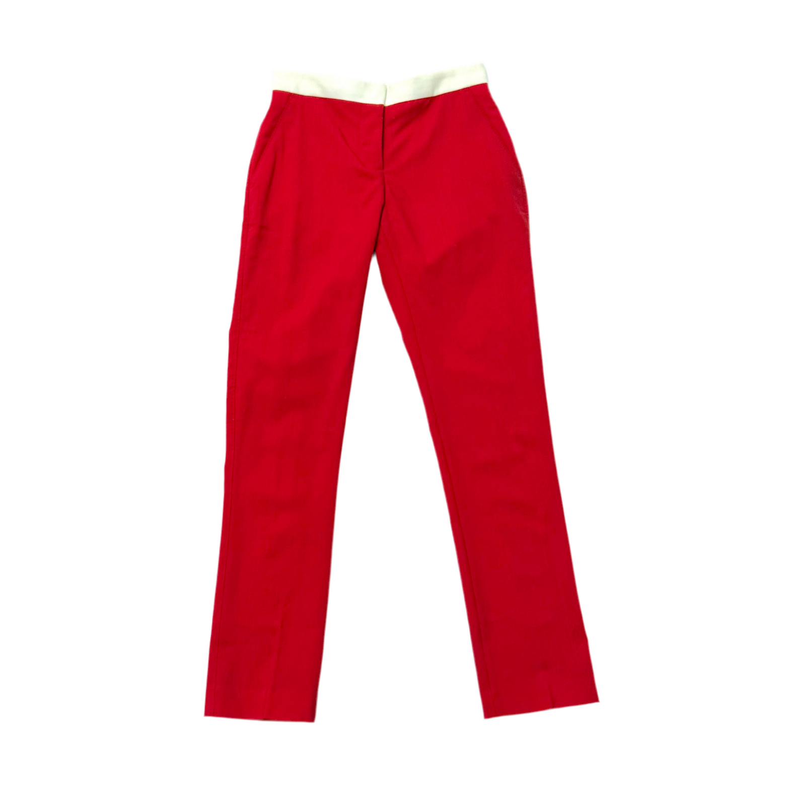 Burberry Two Tone Red Tailored Trousers