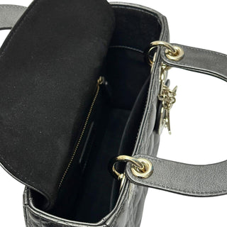Lady Dior Mettalic Dark Grey Cannage Lambskin