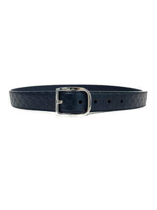 Gucci Leather Belt GG with Silver Buckle