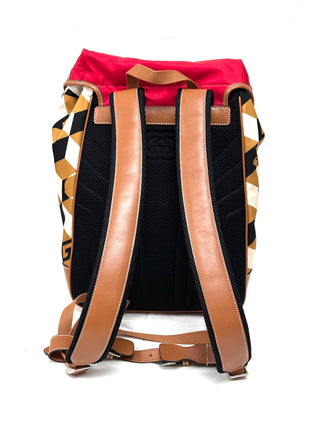 Gucci Interlocking G Rabbit Red Nylon Leather Backpack