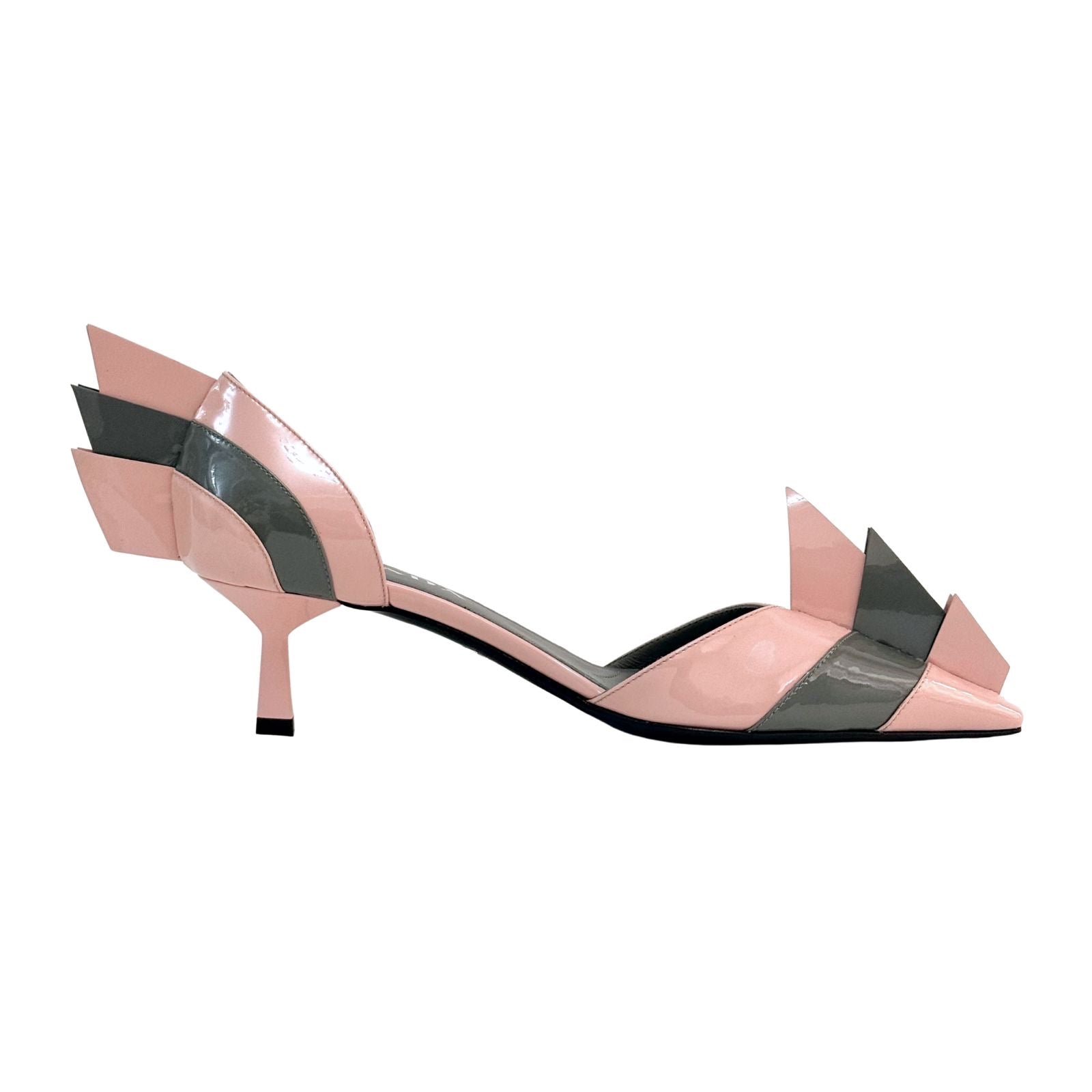 Prada Two Tone Patent Leather D Orsay Pumps