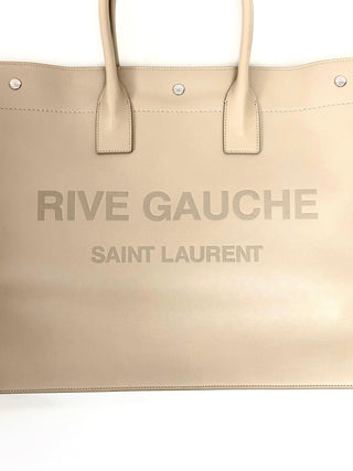 Saint Laurent Beige Calfskin Leather Gauge Tote Bag