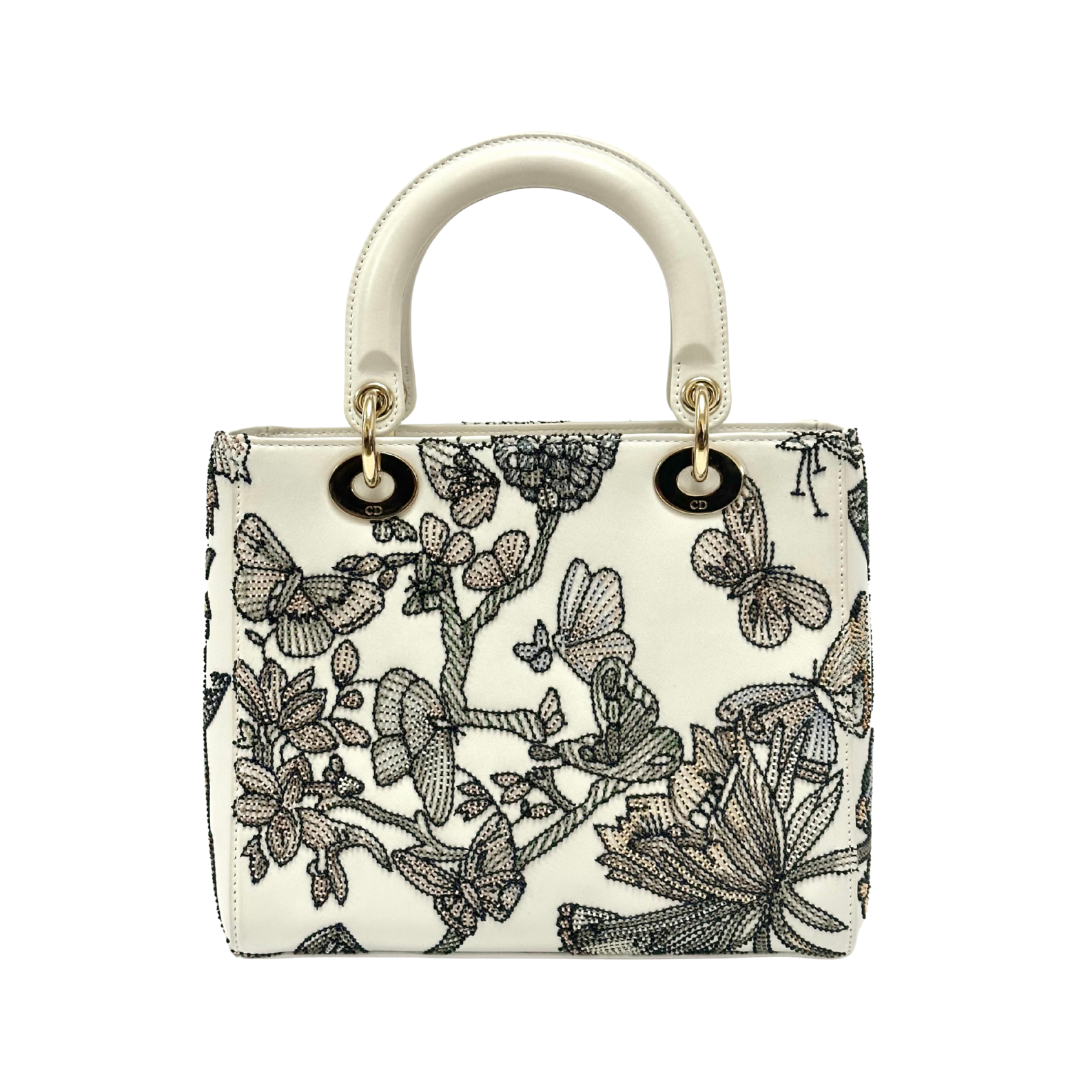 Lady Dior Medium Mexico Motif Microbead Embroidered Multicolor