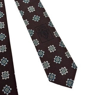 Gucci Brown With Print Silk Tie